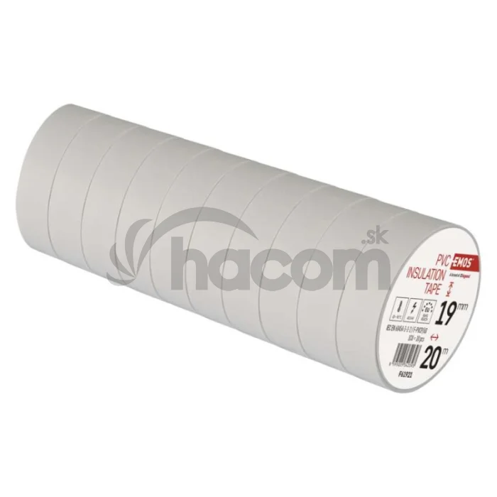Izolačná páska PVC 19mm / 20m biela