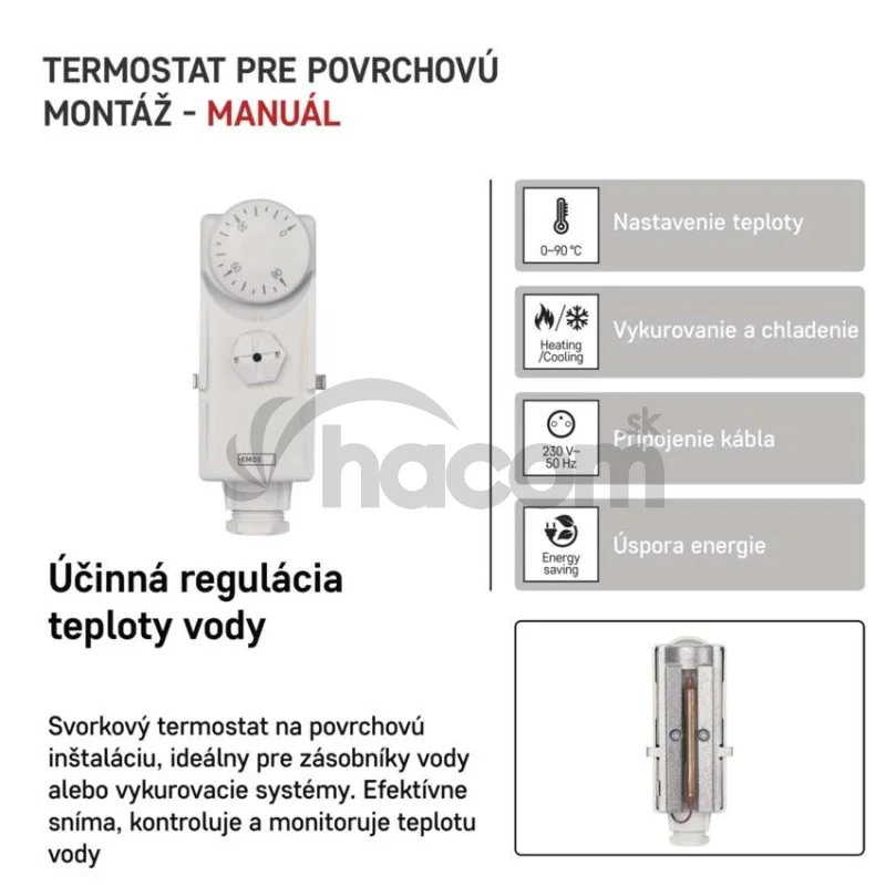 Príložný manuálny termostat P5681