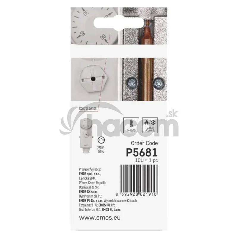 Príložný manuálny termostat P5681