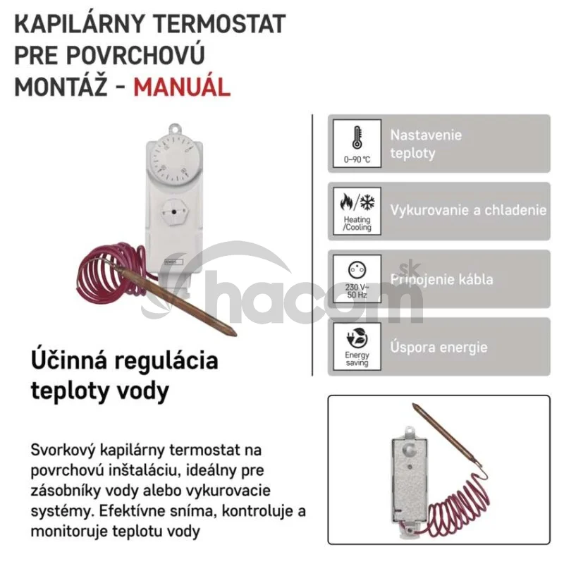 Príložný manuálny kapilárový termostat P5682