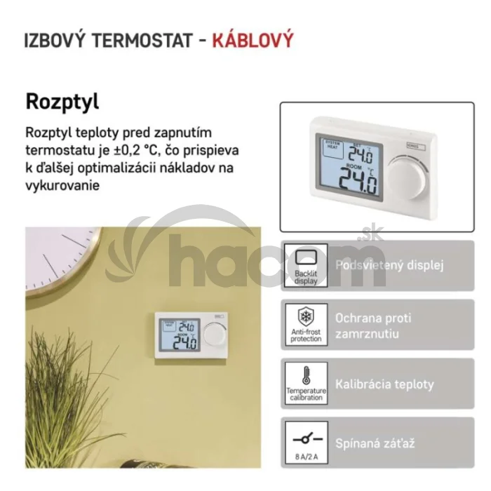 Izbový manuálny drôtový termostat P5604