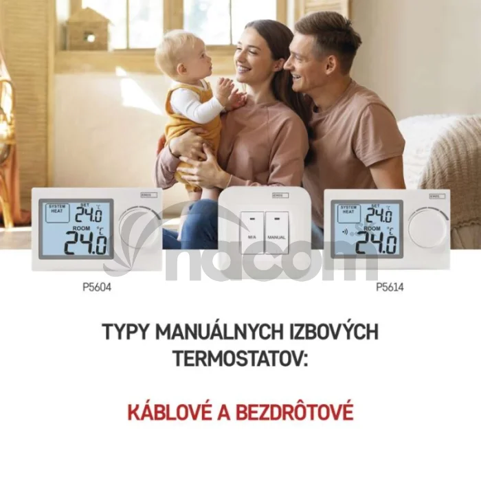 Izbový manuálny drôtový termostat P5604
