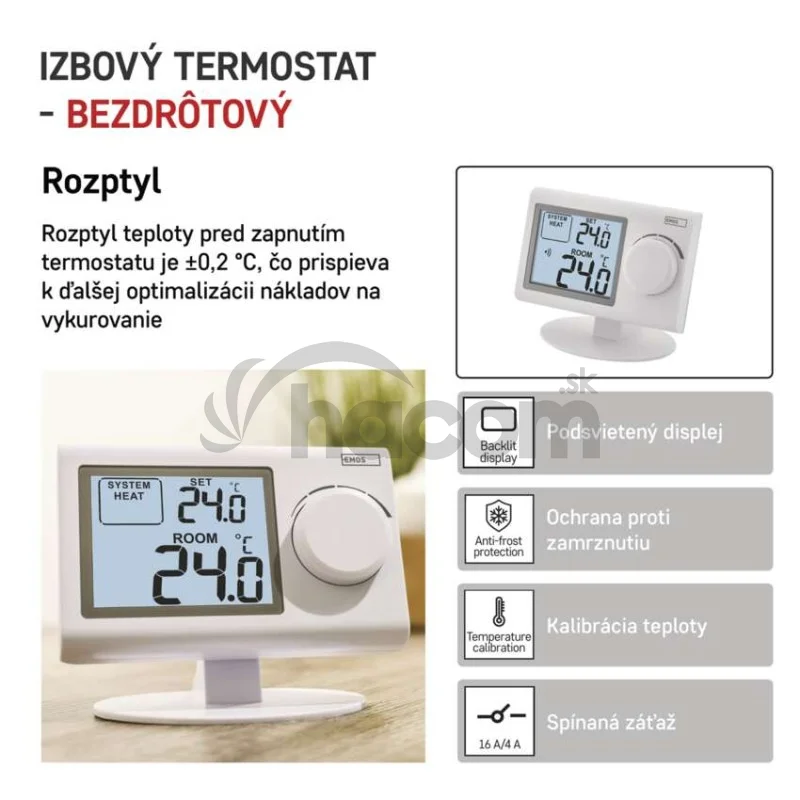 Izbový manuálny bezdrôtový termostat P5614