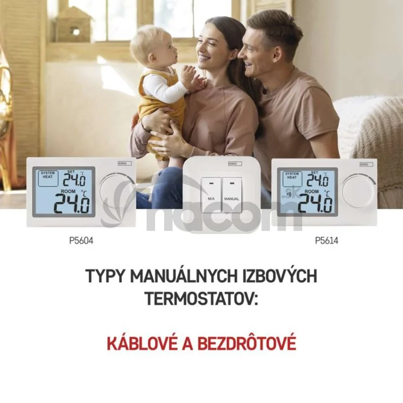 Izbový manuálny bezdrôtový termostat P5614