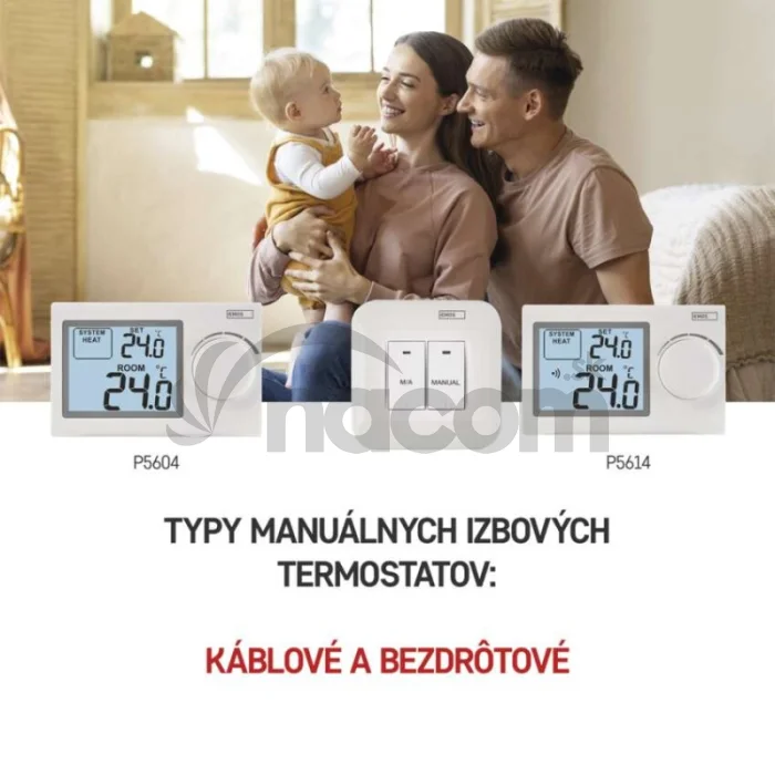 Izbový manuálny bezdrôtový termostat P5614
