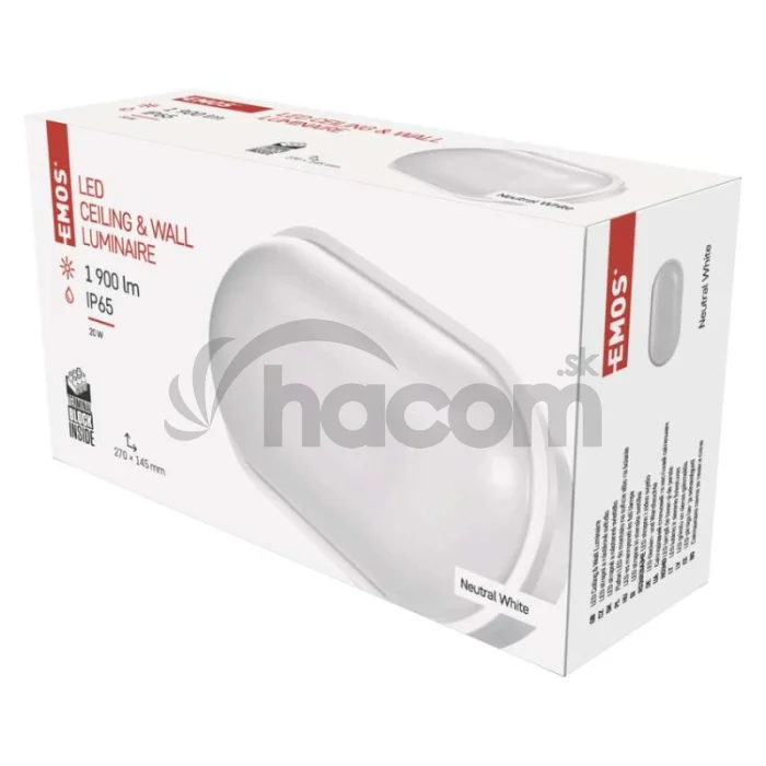 LED prisadené svietidlo QARI, oválné biele 20W neutrálna b., IP65