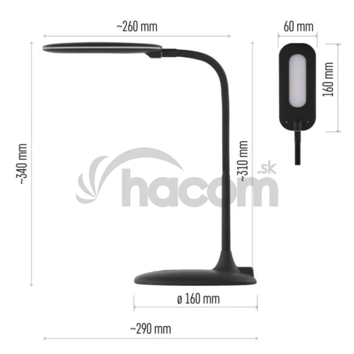 LED stolná lampa STELLA, čierna