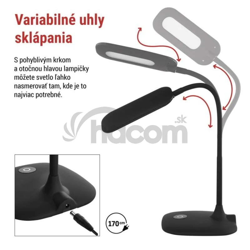 LED stolná lampa STELLA, čierna