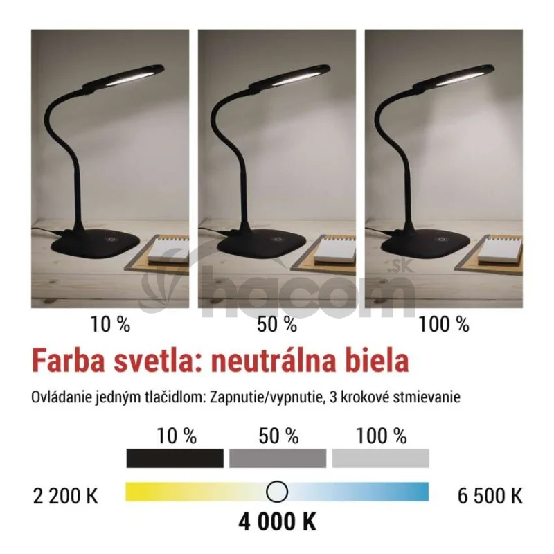 LED stolná lampa STELLA, čierna