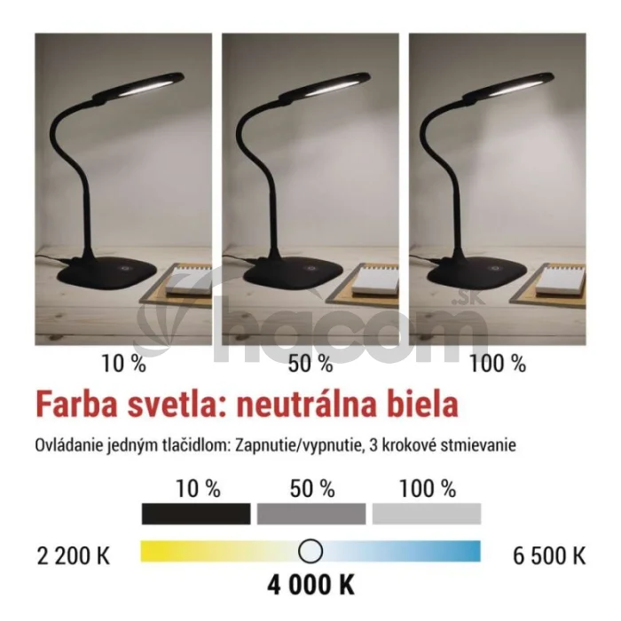 LED stolná lampa STELLA, čierna