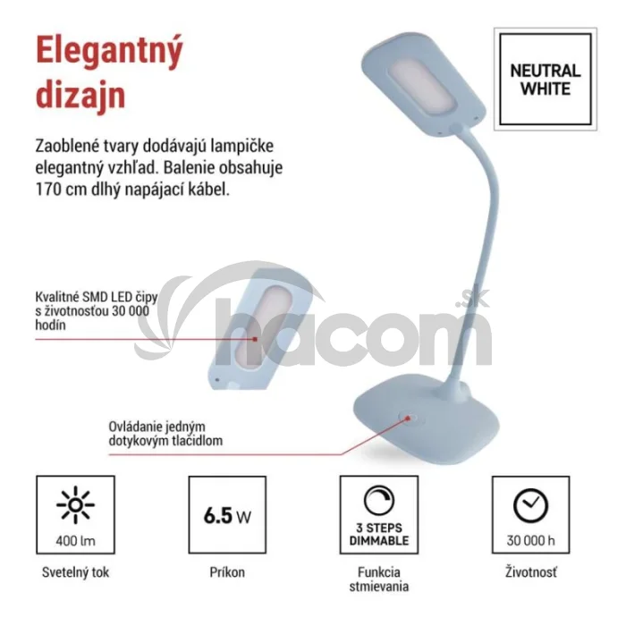 LED stolná lampa STELLA, modrá