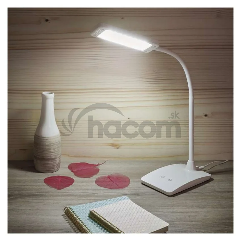 LED stolná lampa Eddy, biela