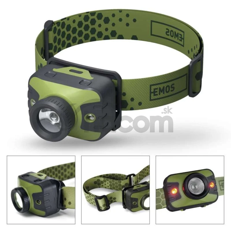 CREE LED čelovka P3539, 330 lm, 200 m, 3× AAA