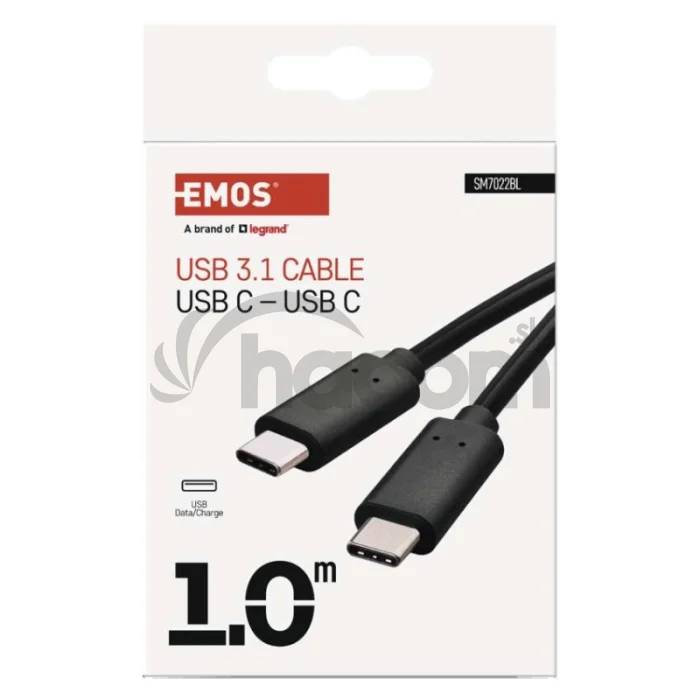 Nabíjací a dátový kábel USB-C 3.1 / USB-C 3.1, 1 m, čierny