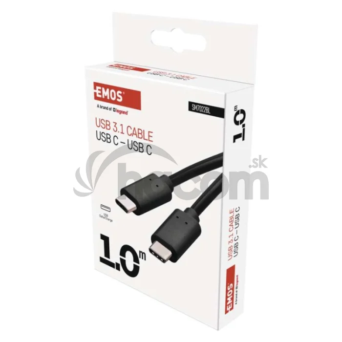 Nabíjací a dátový kábel USB-C 3.1 / USB-C 3.1, 1 m, čierny