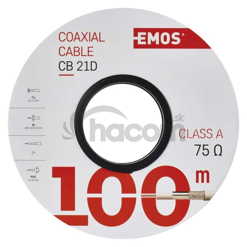 Koaxiálny kábel CB21D, 100m