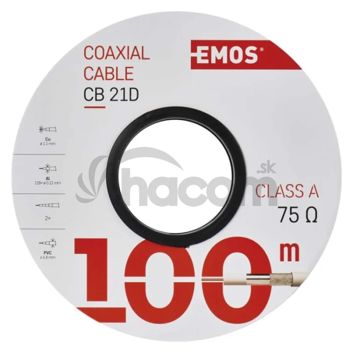 Koaxiálny kábel CB21D, 100m