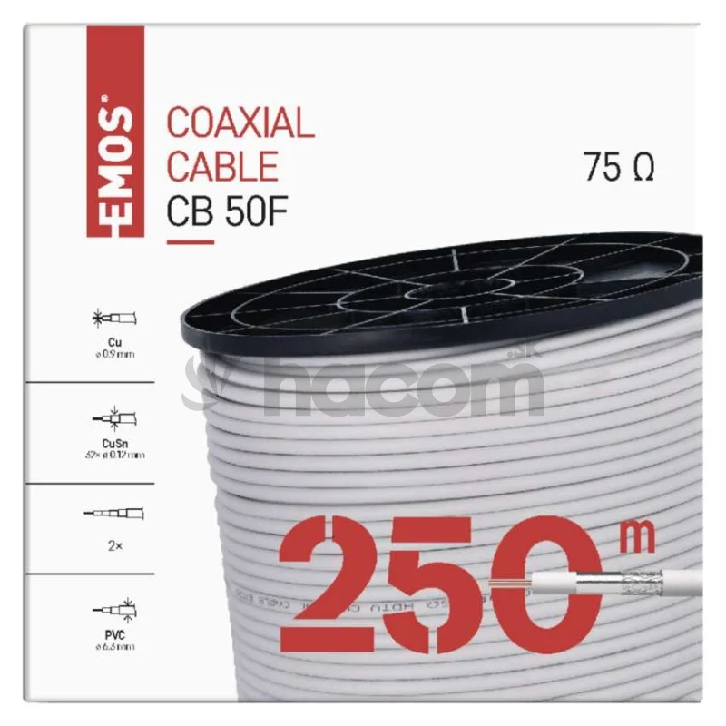Koaxiálny kábel CB50F, 250m