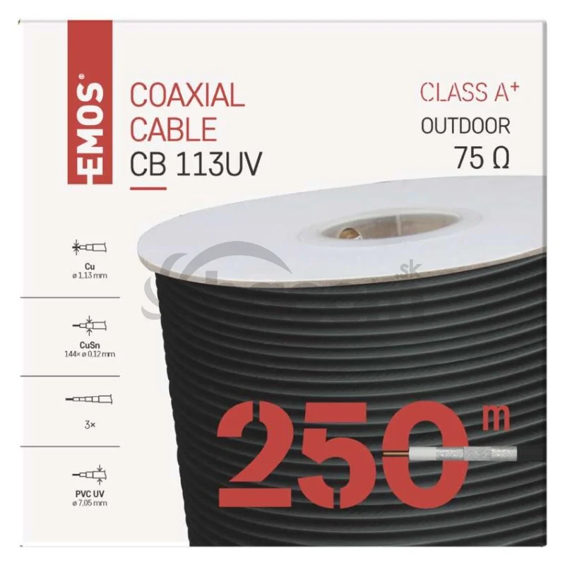 Koaxiálny kábel CB113UV, 250m