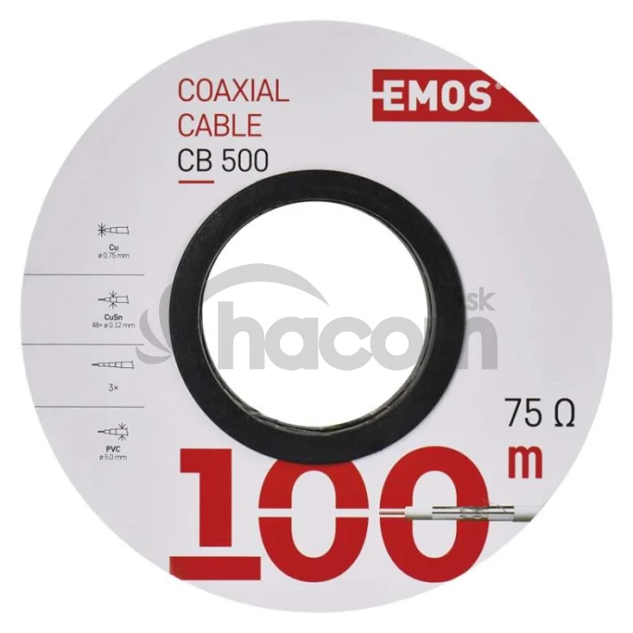 Koaxiálny kábel CB500, 100m