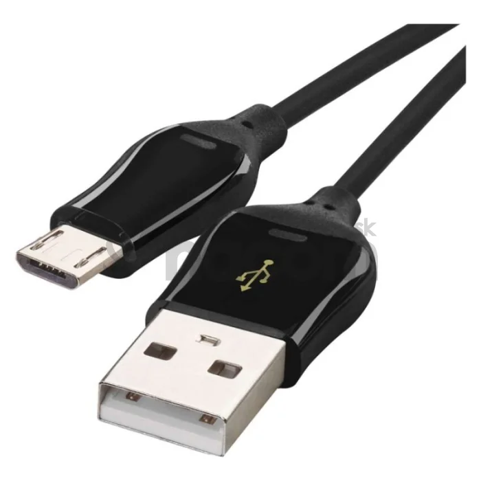 Nabíjací a dátový kábel USB-A 2.0 / micro USB-B 2.0, Quick Charge, 1 m, čierny