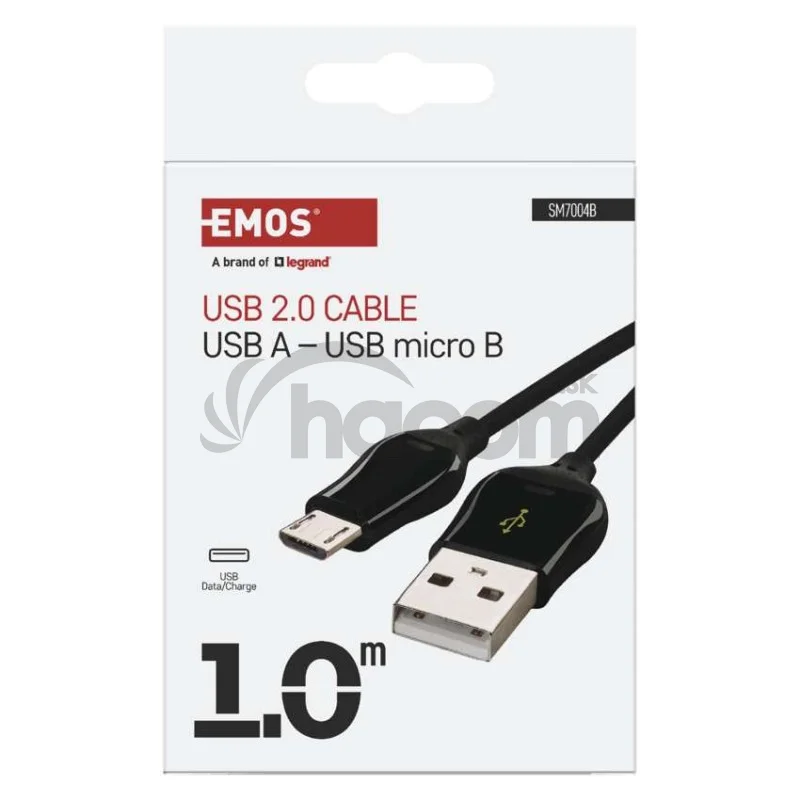 Nabíjací a dátový kábel USB-A 2.0 / micro USB-B 2.0, Quick Charge, 1 m, čierny