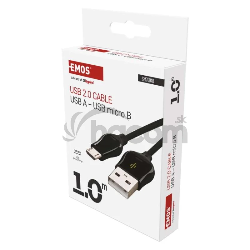 Nabíjací a dátový kábel USB-A 2.0 / micro USB-B 2.0, Quick Charge, 1 m, čierny