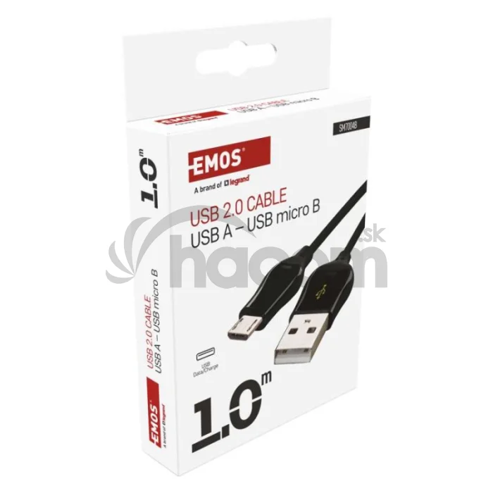 Nabíjací a dátový kábel USB-A 2.0 / micro USB-B 2.0, Quick Charge, 1 m, čierny
