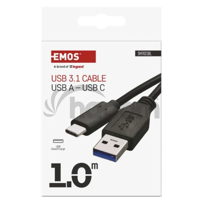 Nabíjací a dátový kábel USB-A 3.0 / USB-C 3.1, Quick Charge, 1 m, čierny