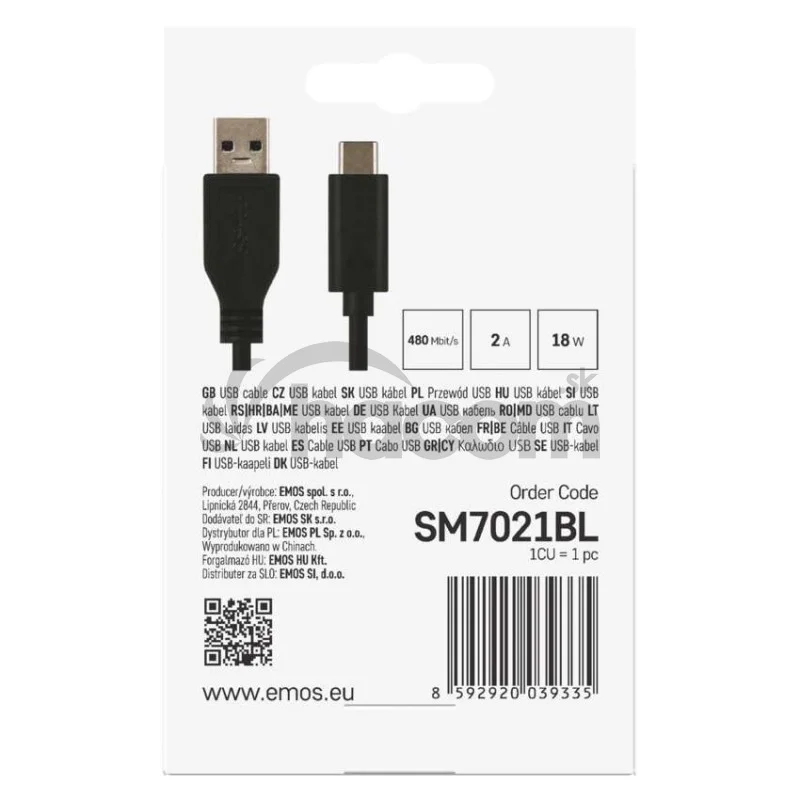 Nabíjací a dátový kábel USB-A 3.0 / USB-C 3.1, Quick Charge, 1 m, čierny