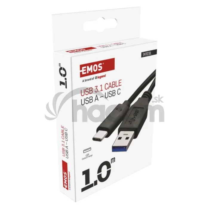 Nabíjací a dátový kábel USB-A 3.0 / USB-C 3.1, Quick Charge, 1 m, čierny