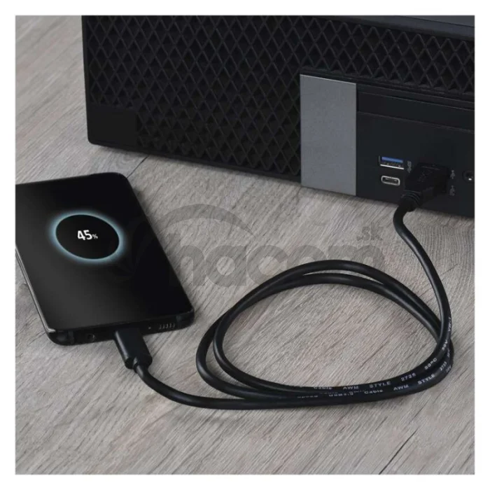 Nabíjací a dátový kábel USB-A 3.0 / USB-C 3.1, Quick Charge, 1 m, čierny