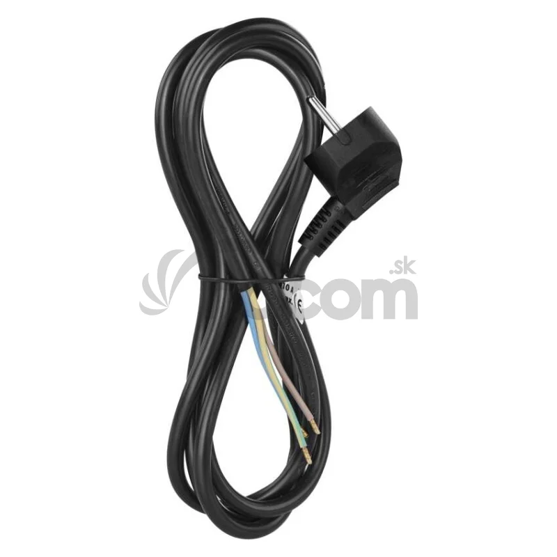 Flexo šnúra PVC 3× 1,0mm2, 2m, čierna