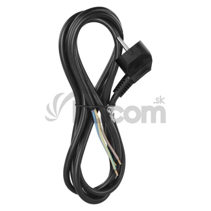 Flexo šnúra PVC 3× 1,0mm2, 2m, čierna