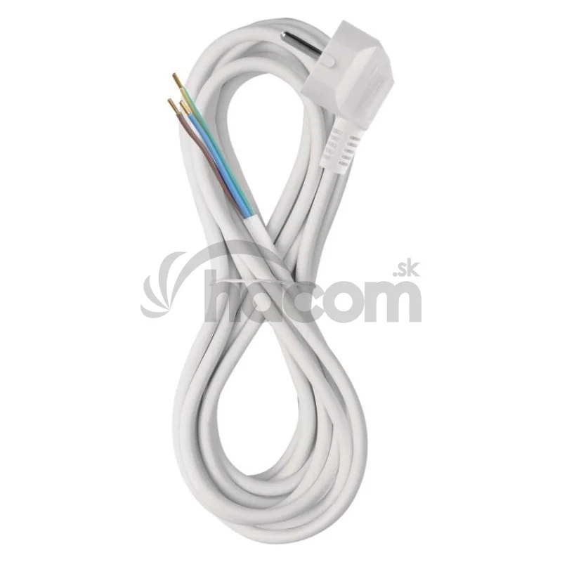 Flexo šnúra PVC 3× 1,0mm2, 5m, biela