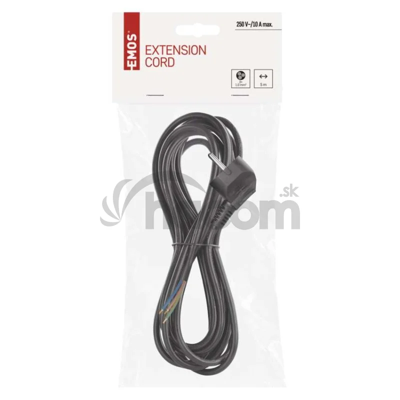 Flexo šnúra PVC 3× 1,0mm2, 5m, čierna