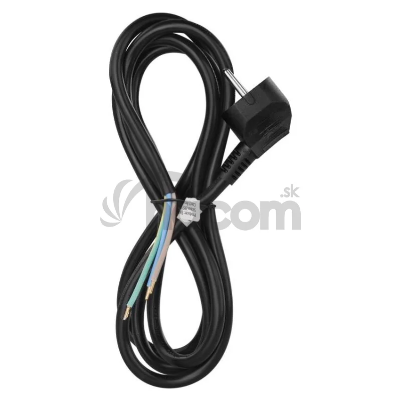 Flexo šnúra PVC 3× 1,5mm2, 2m, čierna