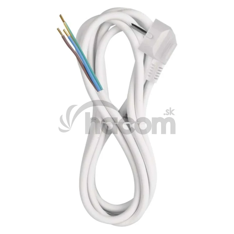 Flexo šnúra PVC 3× 1,5mm2, 3m, biela
