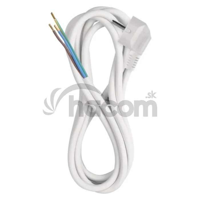 Flexo šnúra PVC 3× 1,5mm2, 3m, biela
