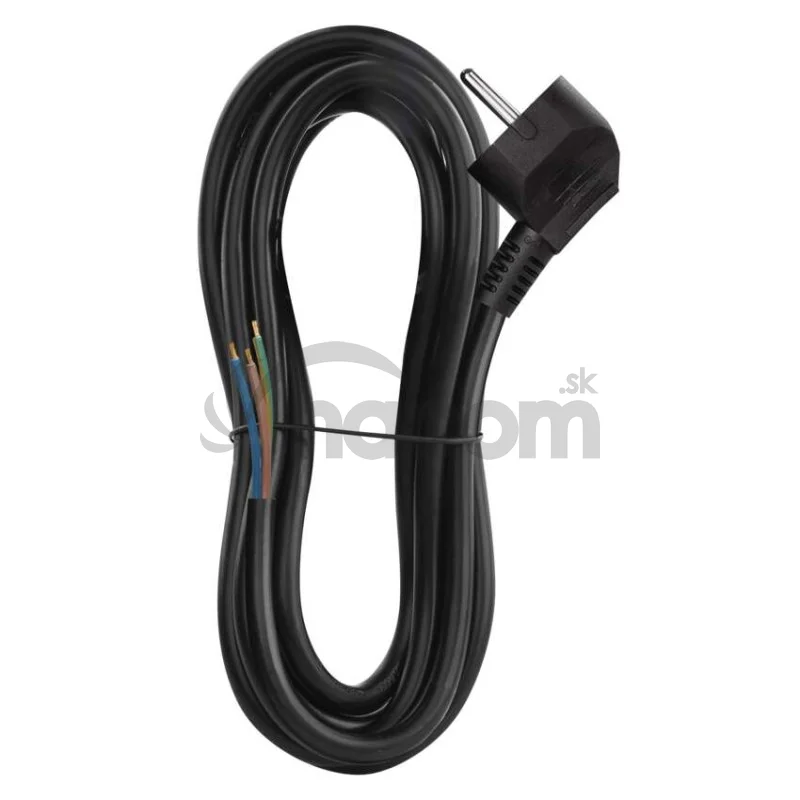 Flexo šnúra PVC 3× 1,5mm2, 3m, čierna
