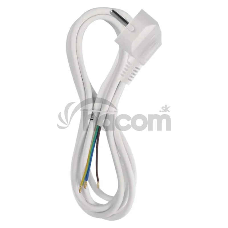 Flexo šnúra PVC 3× 0,75mm2, 2m, biela