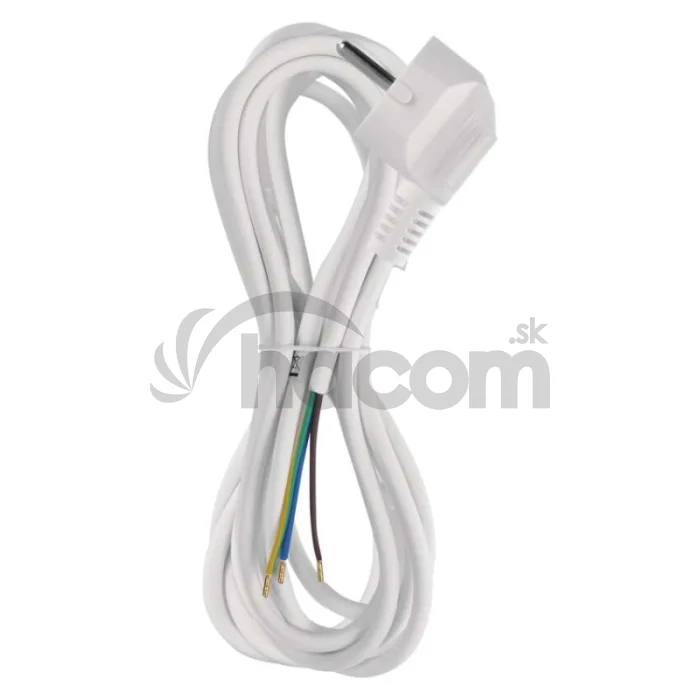Flexo šnúra PVC 3× 0,75mm2, 3m, biela