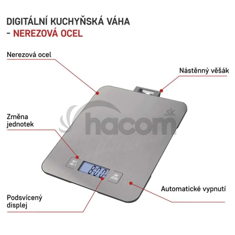 Digitálna kuchynská váha EV023, strieborná