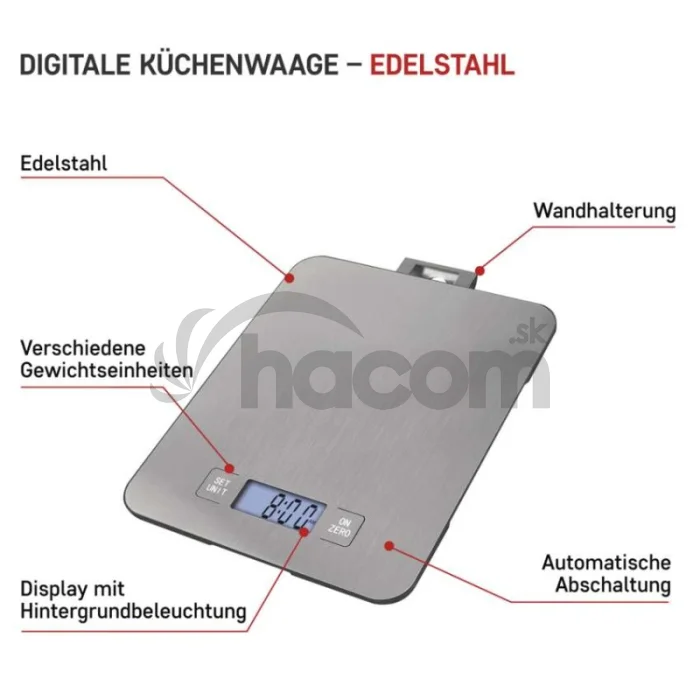 Digitálna kuchynská váha EV023, strieborná