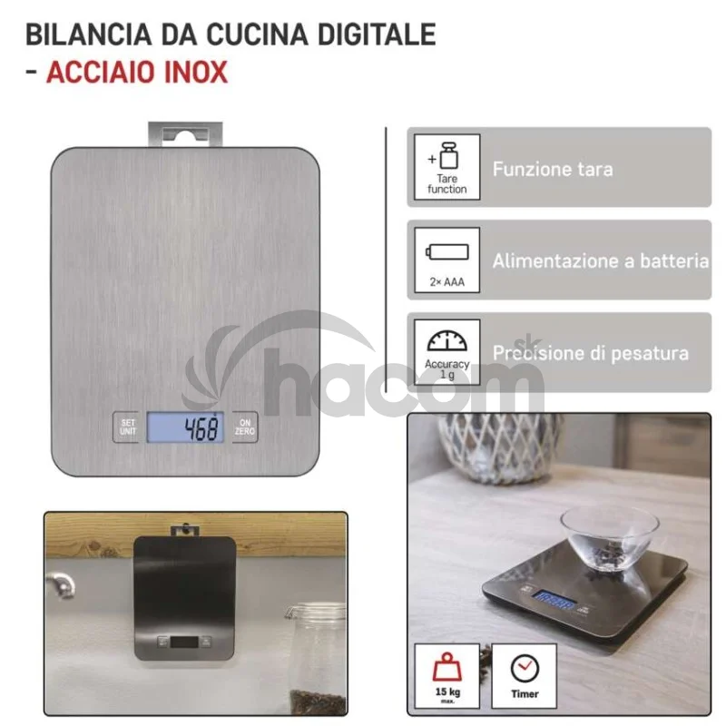 Digitálna kuchynská váha EV023, strieborná