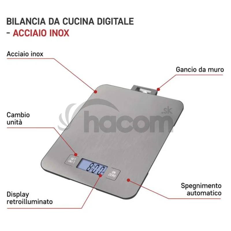 Digitálna kuchynská váha EV023, strieborná