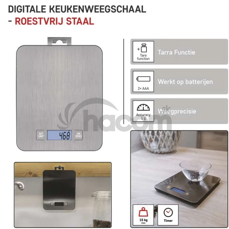 Digitálna kuchynská váha EV023, strieborná