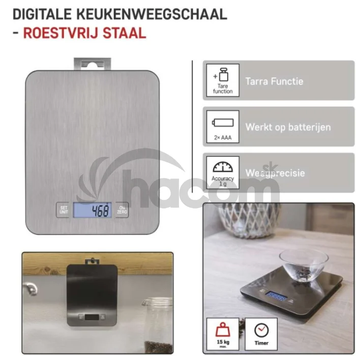 Digitálna kuchynská váha EV023, strieborná