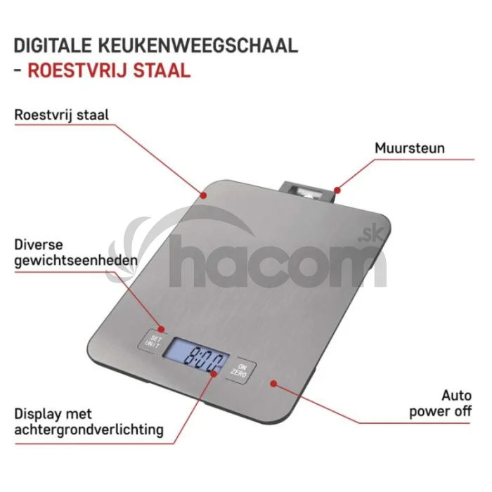 Digitálna kuchynská váha EV023, strieborná