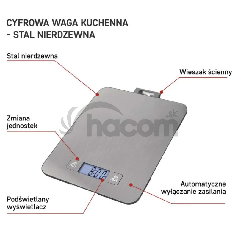 Digitálna kuchynská váha EV023, strieborná